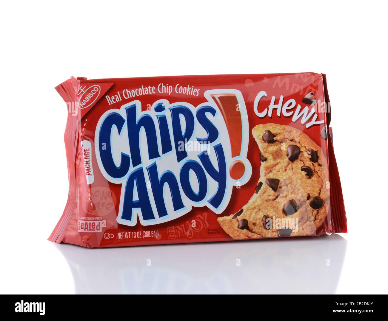 Irvine, CA - 1. FEBRUAR 2015: Nabisco Chips Ahoy Chewy Cookies. Ursprünglich als National Biscuit Company bekannt, ist Nabisco ein US-amerikanischer Hersteller Stockfoto