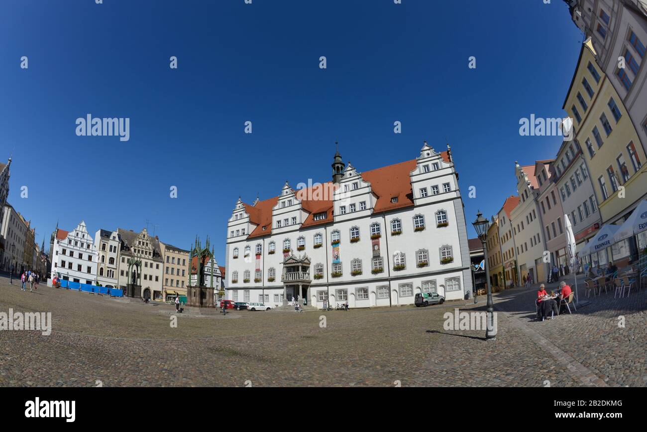 Altes Rathaus, Markt, Lutherstadt Wittenberg, Sachsen-Anhalt, Deutschland Stockfoto