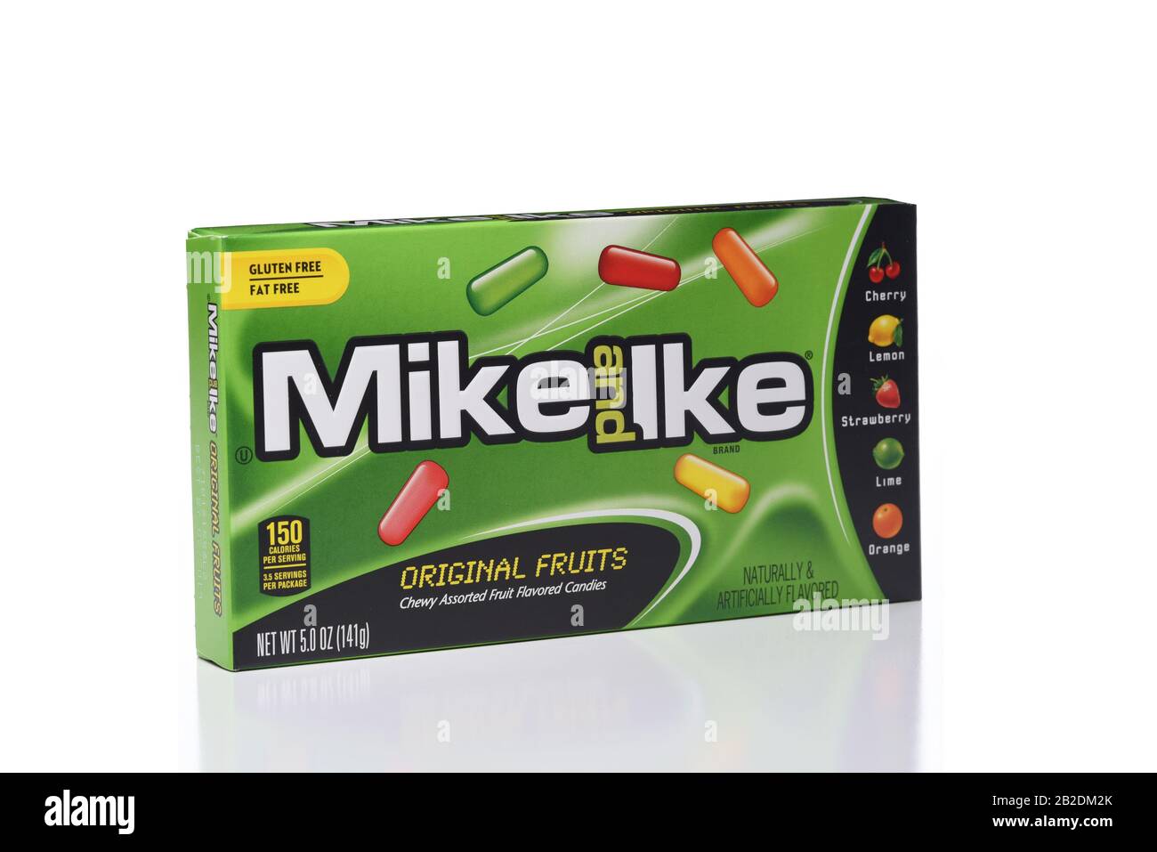 Irvine, KALIFORNIEN - 5. JANUAR 2018: Mike und Ike Originalfrüchte. Eine Schachtel der beliebten Kerzenbeschichtung. Stockfoto