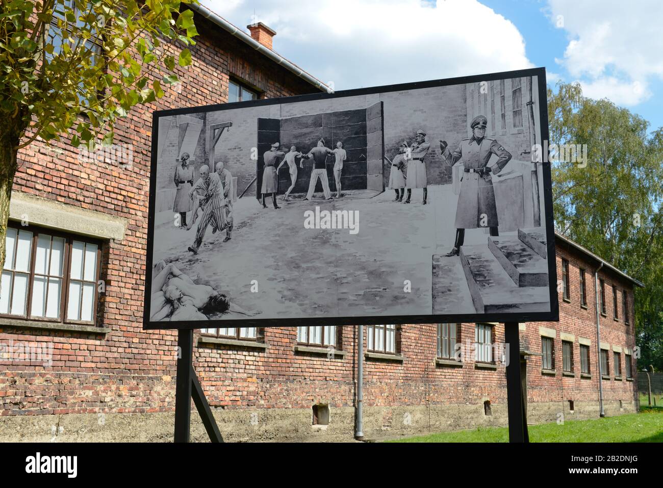 Schwarze Wand, Erschiessungen, Block 11, Stammlager ich Konzentrationslager Auschwitz-Birkenau, Auschwitz, Polen Stockfoto