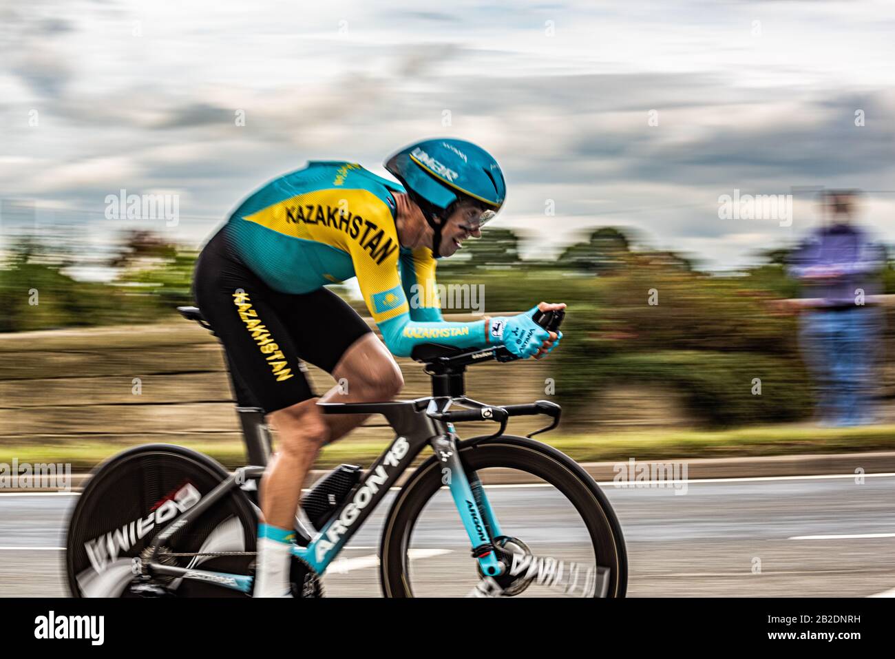 Daniil Fominykh bei der UCI World Championships Men's Time Trial 2019, Harrogate, England Stockfoto