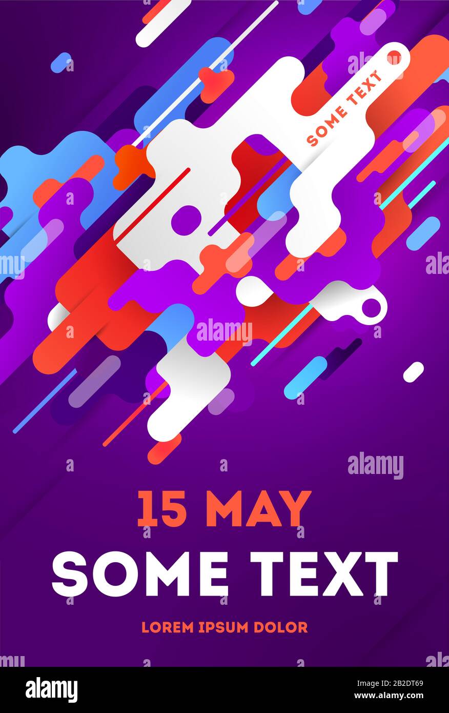 Flyer oder Poster minimalistisches Flachdesign. Moderner diagonaler abstrakter Hintergrund mit geometrischen Elementen Stock Vektor