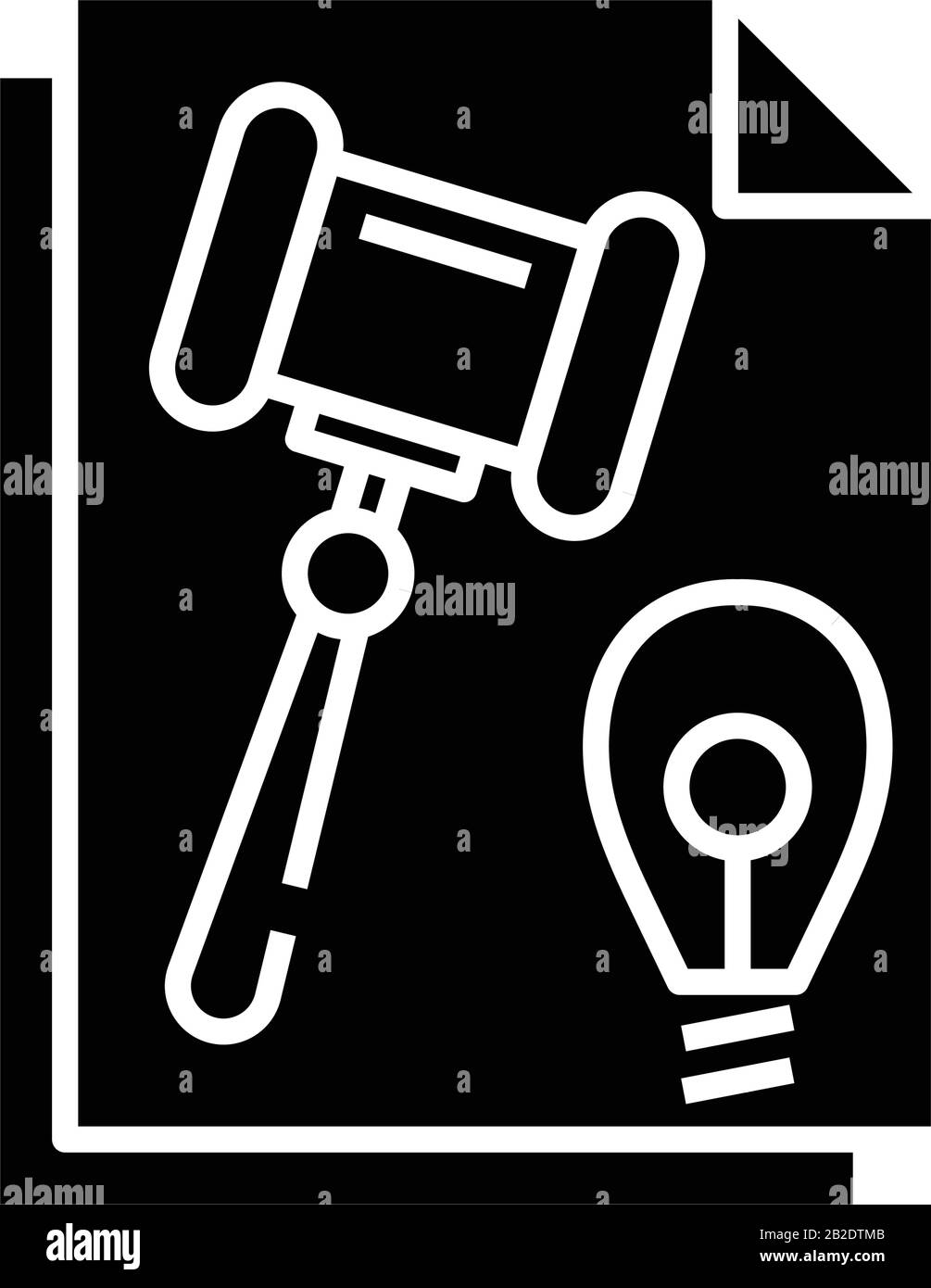 Symbol für Urteilsschwarz, Konzeptdarstellung, Symbol für Vektor-Ebene, Glyph-Zeichen. Stock Vektor