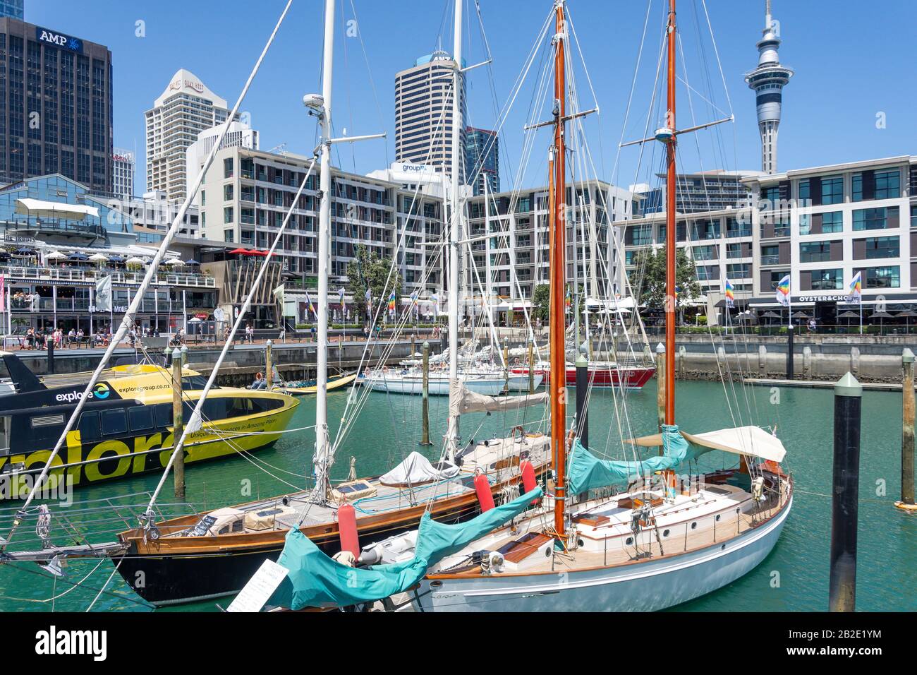Viaduct Harbour, Auckland Waterfront, Stadtzentrum, Auckland, Auckland Region, Neuseeland Stockfoto