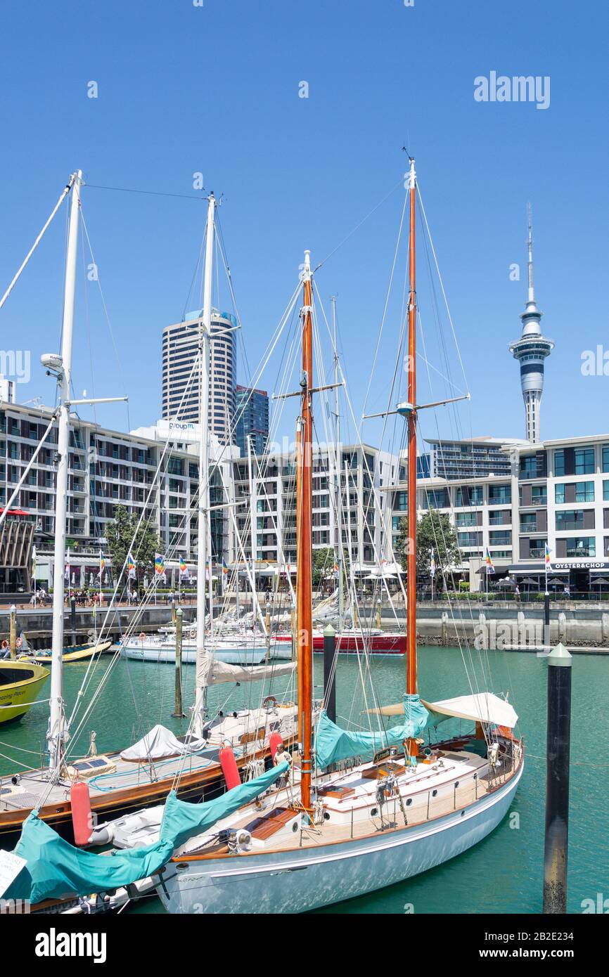 Viaduct Harbour, Auckland Waterfront, Stadtzentrum, Auckland, Auckland Region, Neuseeland Stockfoto
