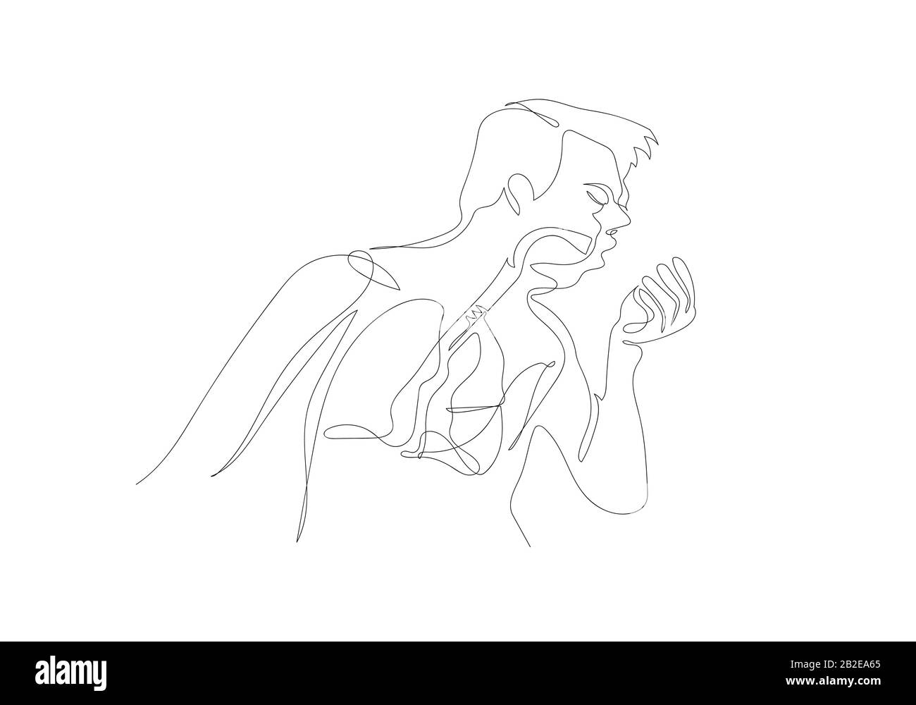 Eine kontinuierliche Linie von Coronavirus COVID-19 bei Lungensymptomen der Krankheit. Stockfoto