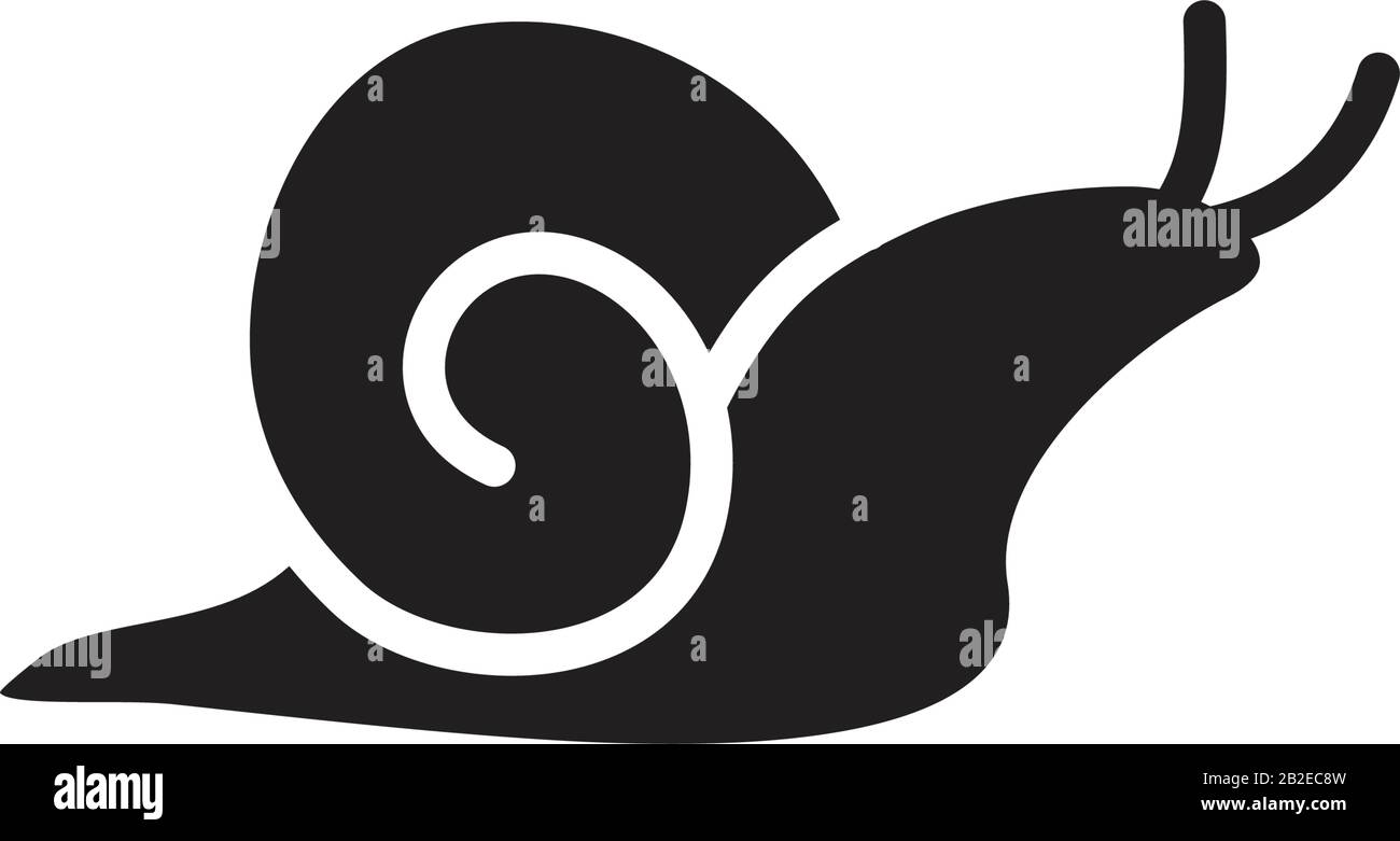 Schneckensymbol Vorlage schwarz Farbe editierbar. Schneckensymbol Flache Vektorgrafiken für Grafik- und Webdesign. Stock Vektor