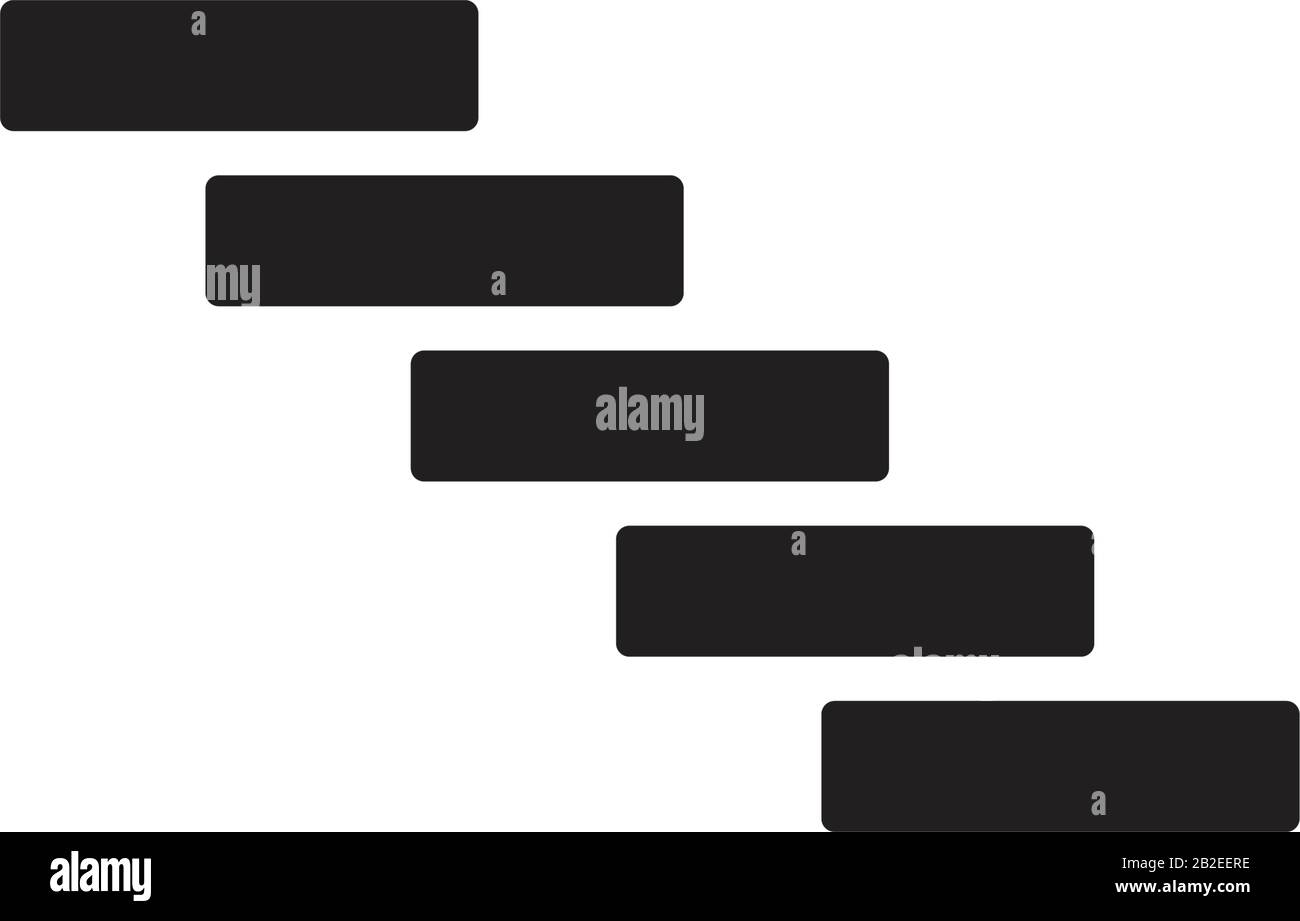 Treppensymbol-Vorlage in schwarzer Farbe editierbar. Treppenlippensymbol flache Vektorgrafiken für Grafik- und Webdesign. Stock Vektor