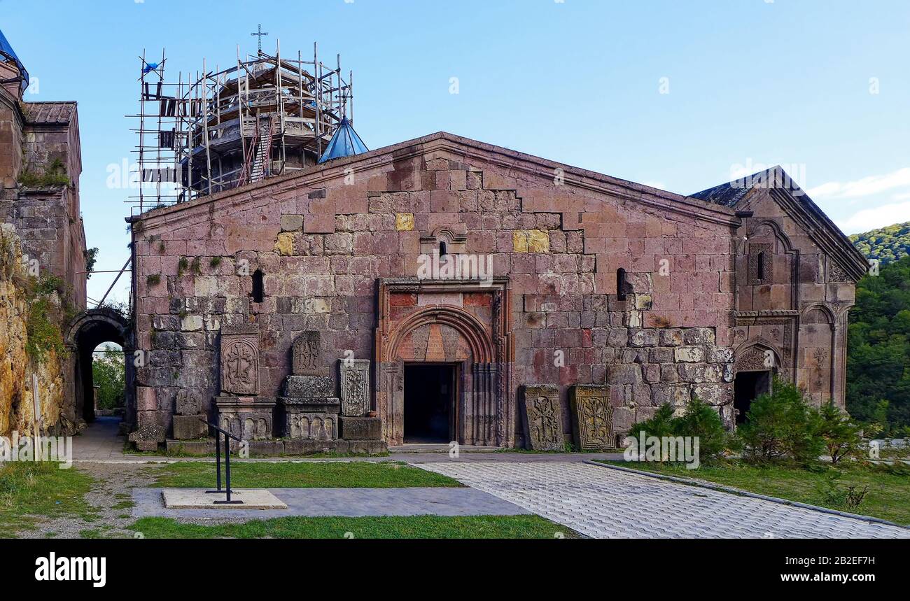 Kloster Kecharis in Tsaghkadzor in Armenien Stockfoto