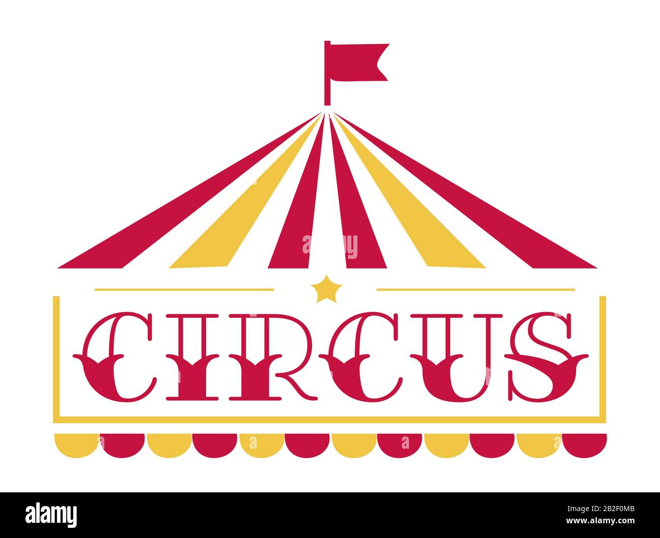 Großes Top-Zelt, Zirkus-Show isolierte Ikone, lustige Messe Stock Vektor