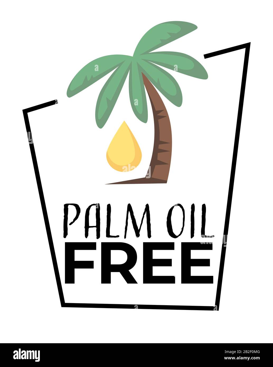Kein durch Palmöl isoliertes Symbol, schädliche Zutat frei Stock Vektor