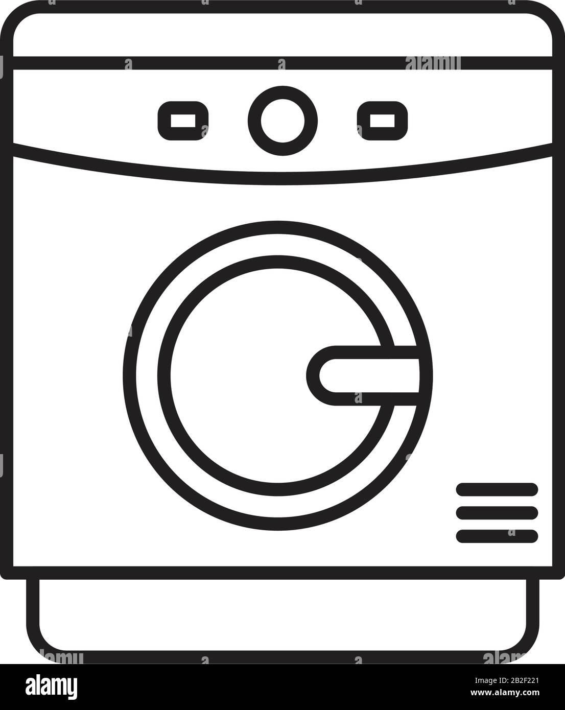 Farbvorlage für Waschmaschinensymbole schwarz editierbar. Symbol für Waschmaschinen Symbol für flache Vektorgrafiken für Grafik- und Webdesign. Stock Vektor
