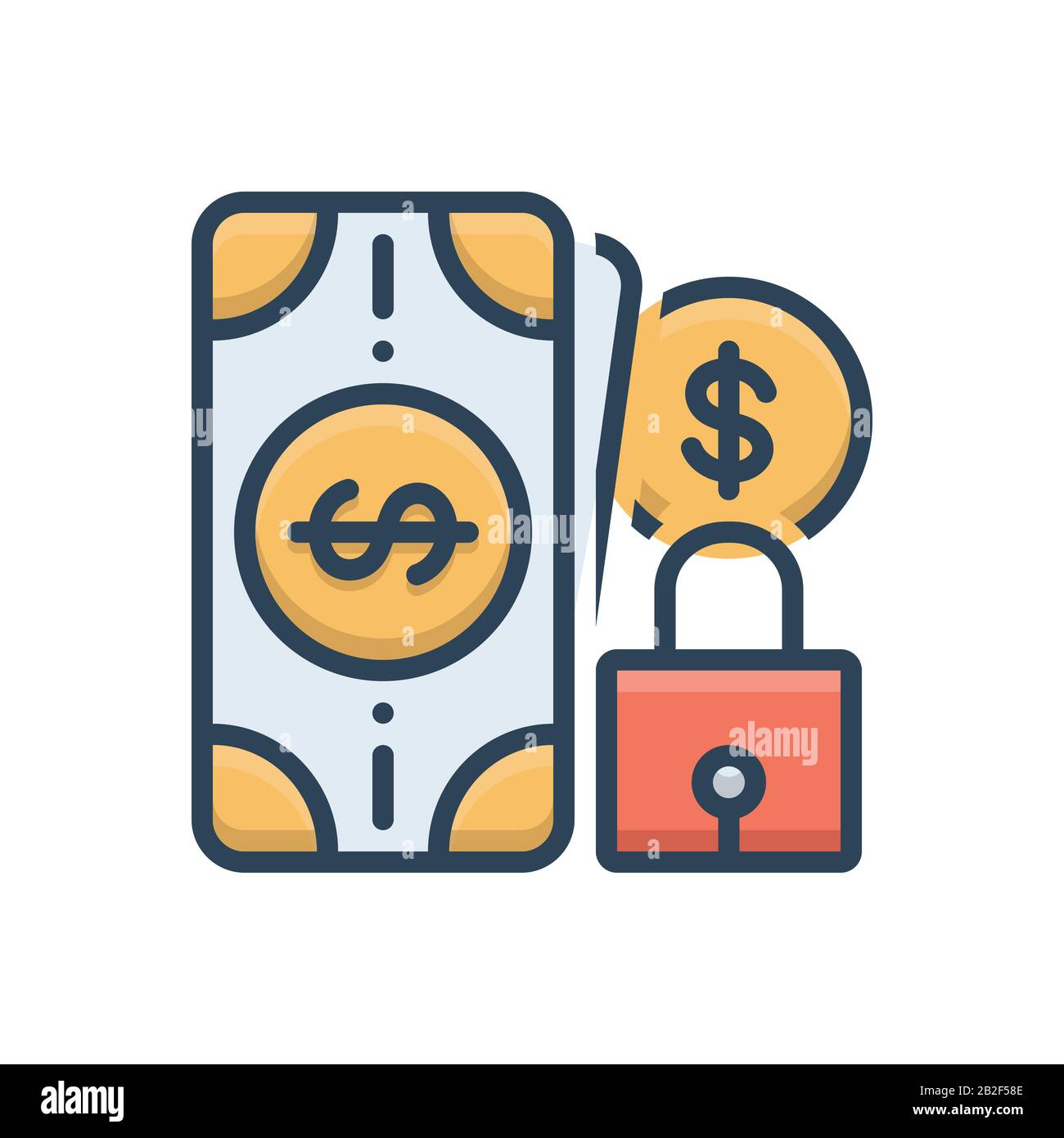 Symbol für Sicherheit, Geld Stock Vektor