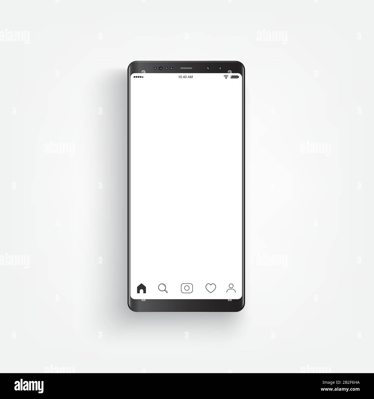 Modernes, realistisches schwarzes Smartphone. Smartphone mit Edge Side Style, 3D Vector Illustration des Mobiltelefons. Stock Vektor