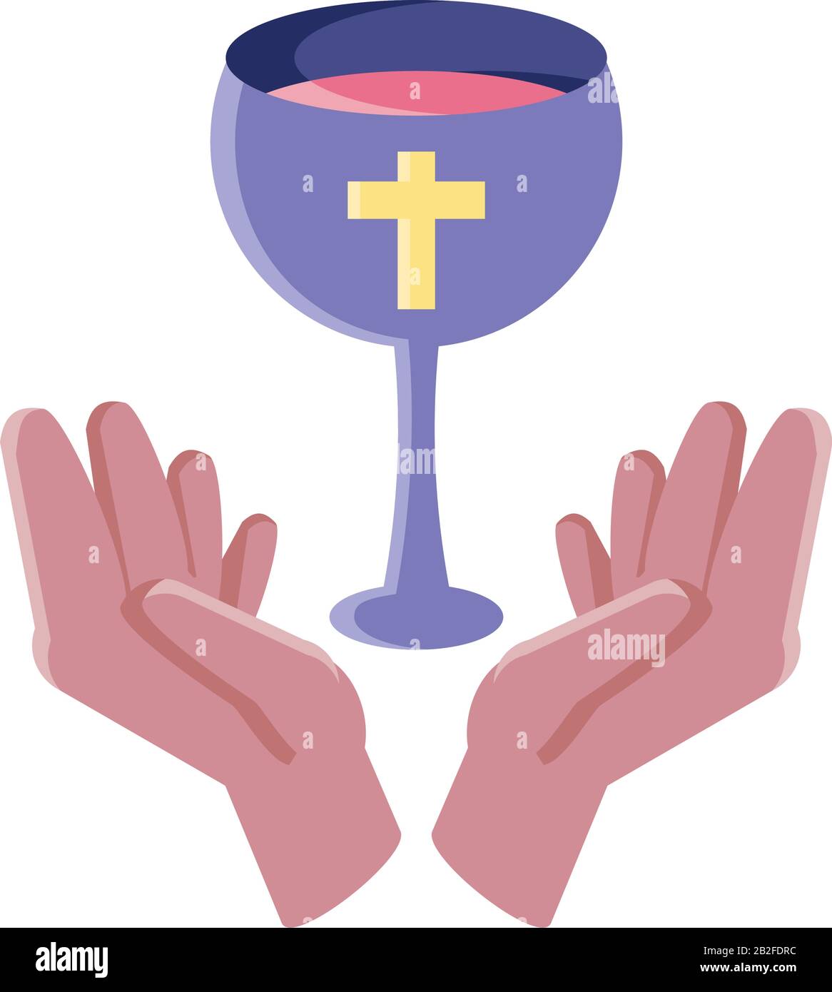 Eucharistie-Symbole für die Illustration von Brot und Wein Stock Vektor