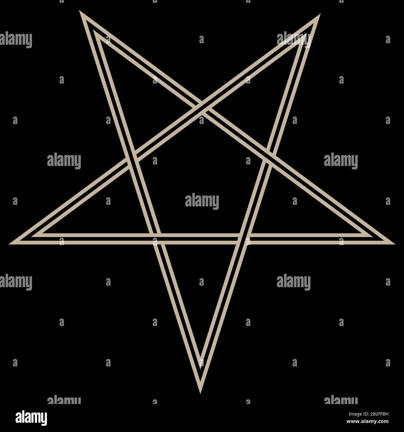 Das Pentagramm, das Zeichen Luzifers. Schwarzes Zauberzeichen Stock Vektor