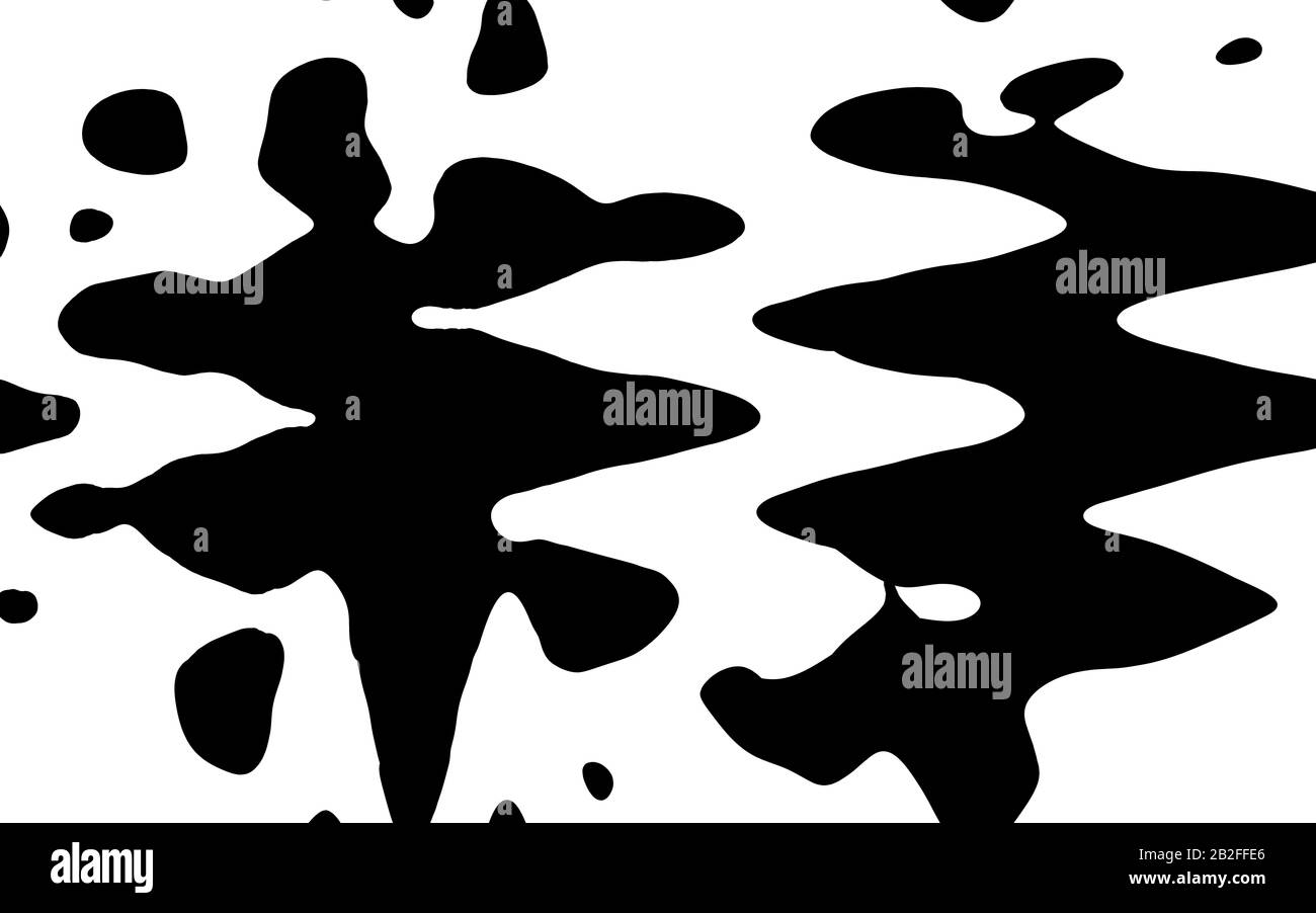 Schwarze Flecken auf weißem Hintergrund. Farbflecken Stockfoto