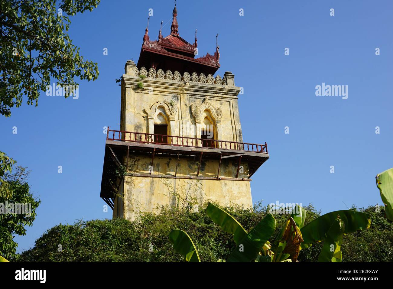 Nanmyin Wachturm, Inwa, ehemals Ava, Mandalay-Division, Myanmar Stockfoto