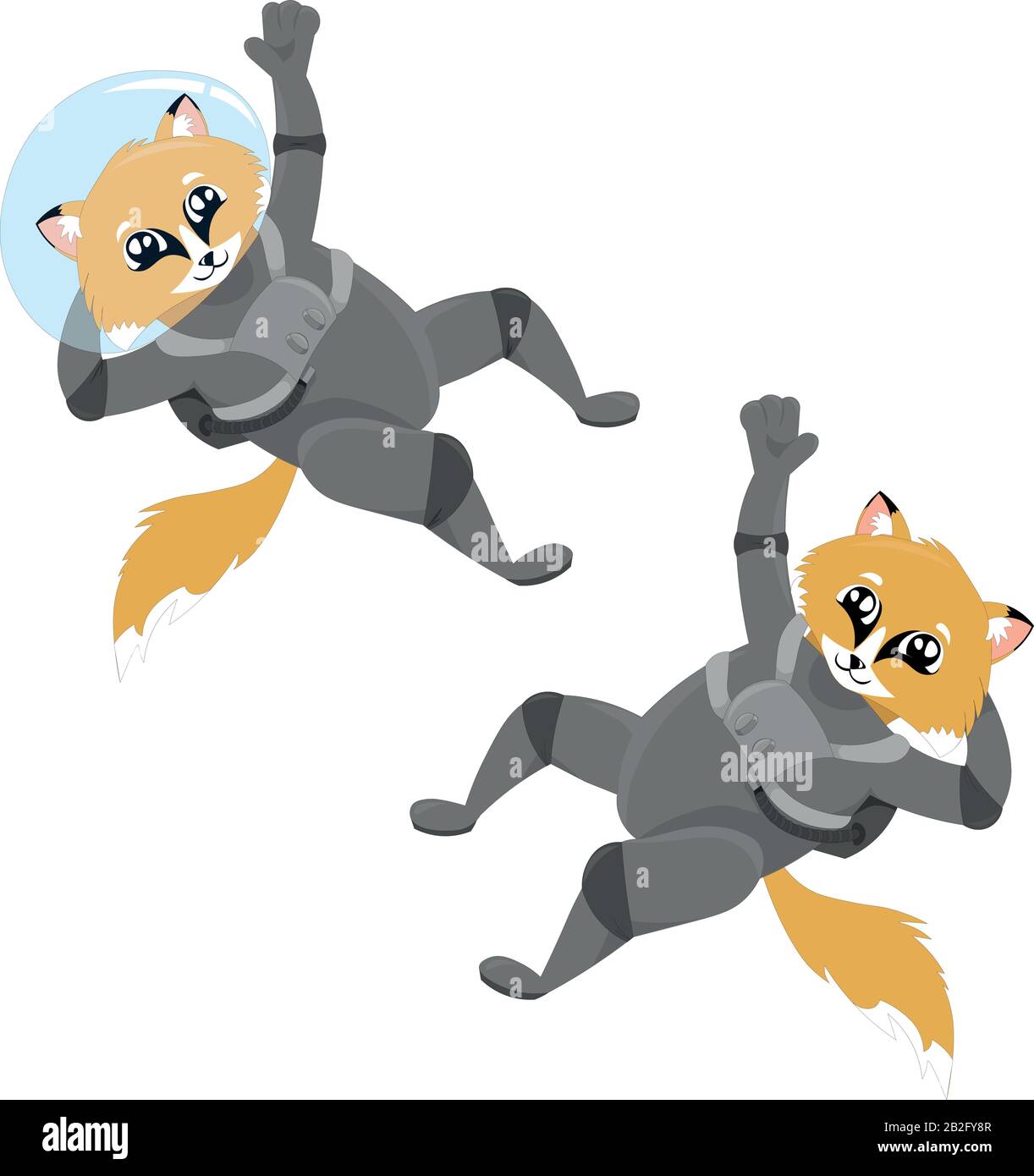 Fox Astronaut in einem Helm. Design für den Urlaub, Postkarten, Kleidung, Schreibwaren. Abbildung für Kinder. Stock Vektor