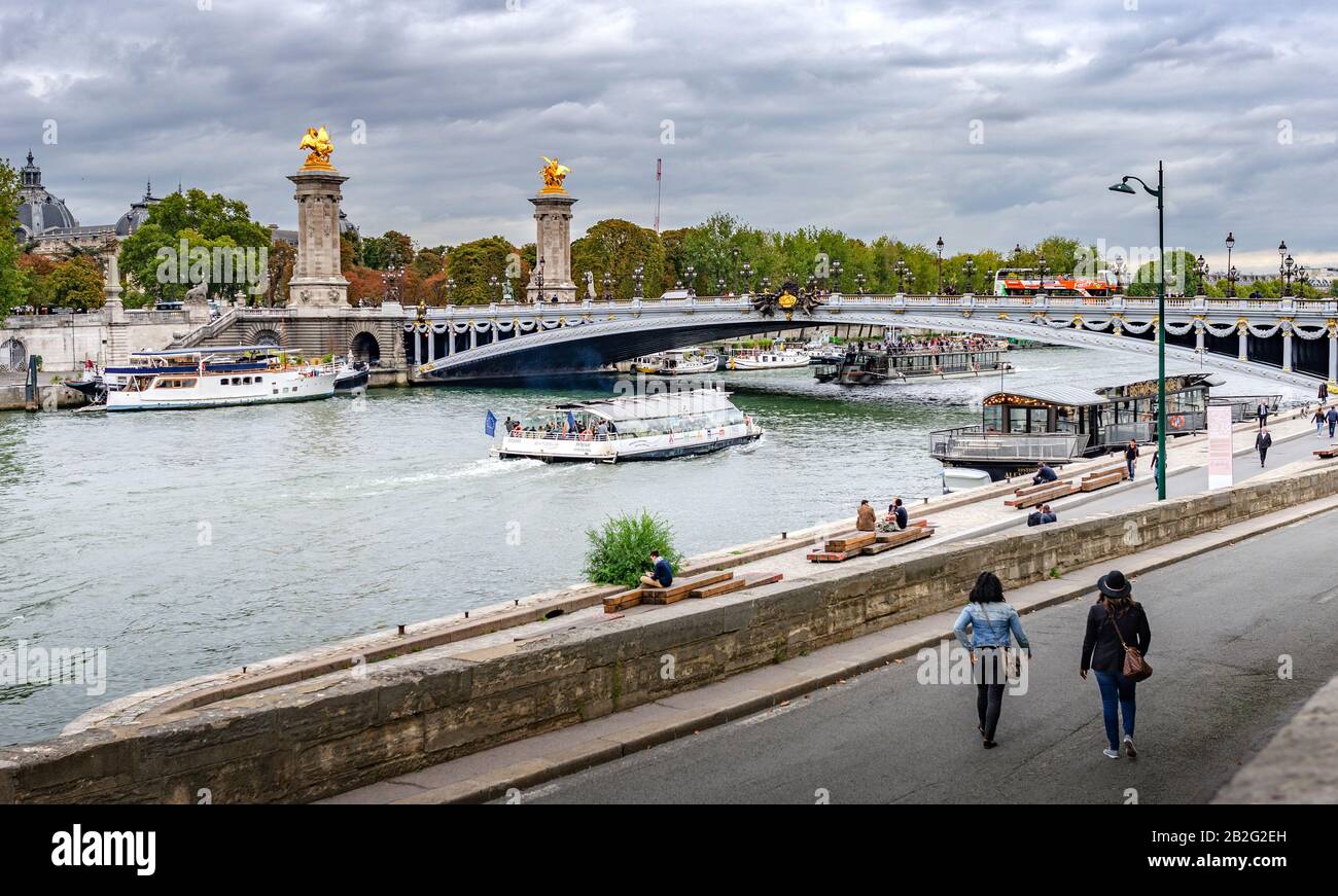 Blick auf die seine in Paris, der Hauptstadt Frankreichs. Stockfoto