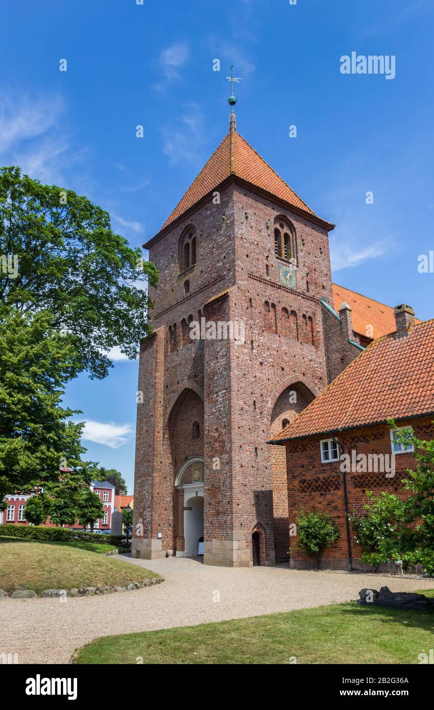 Turm des Klosters St. Catherines in Ribe, Dänemark Stockfoto