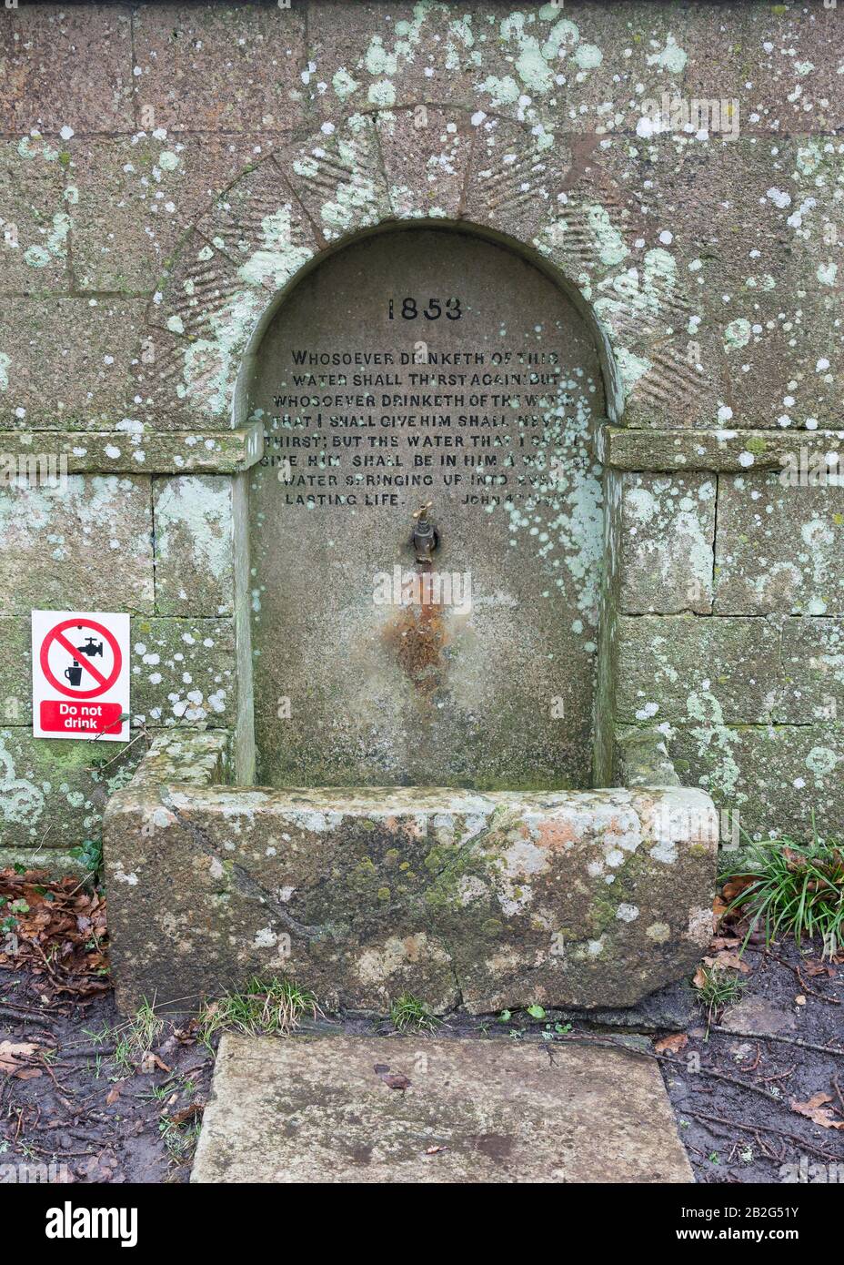 Alttrinkbrunnen Hahn, Tyneham Village, Dorset, England, Großbritannien Stockfoto