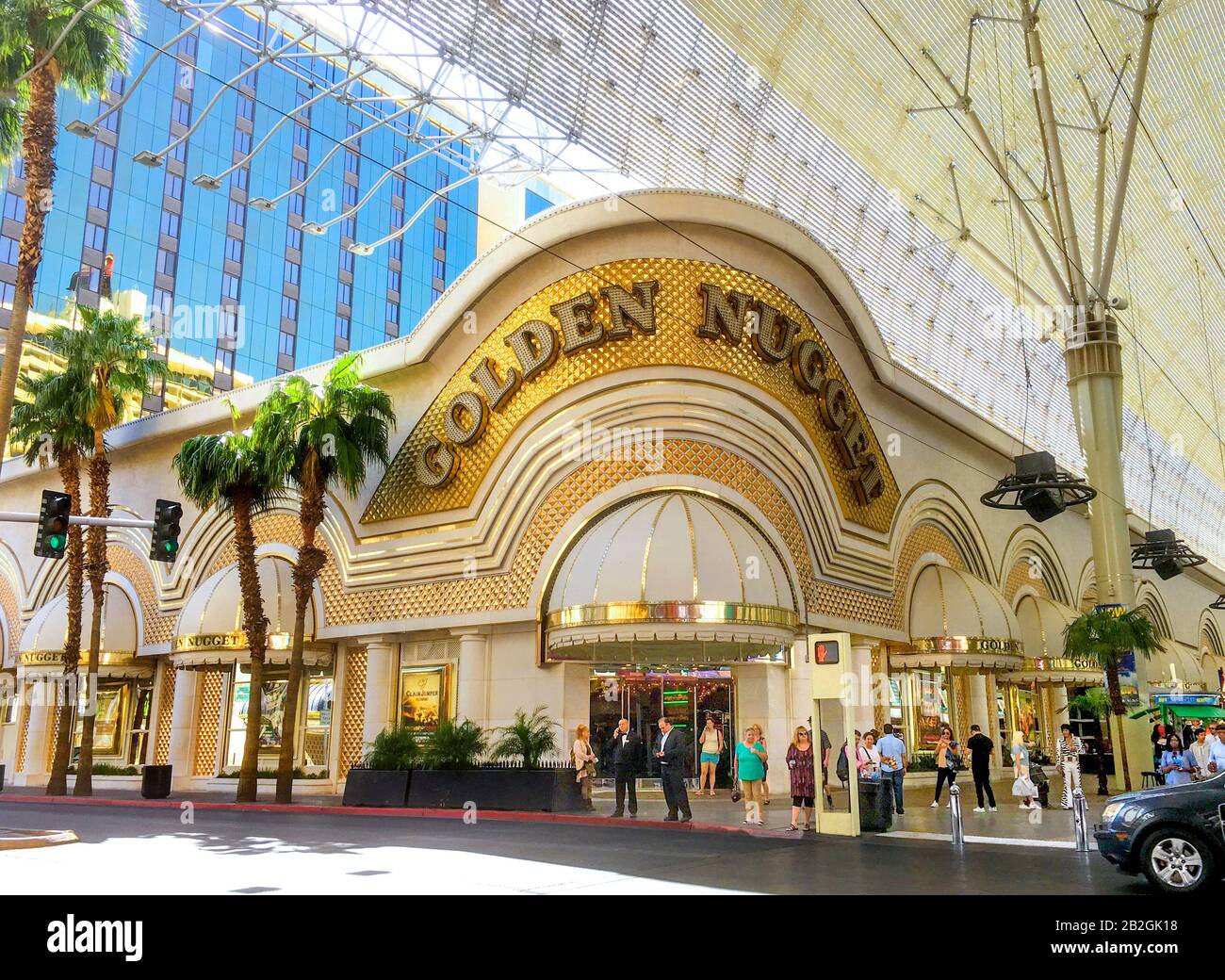 Das Golden Nugget Casino and Hotel in der Fremont Street, Las Vegas, Nevada, Vereinigte Staaten von Amerika. Stockfoto