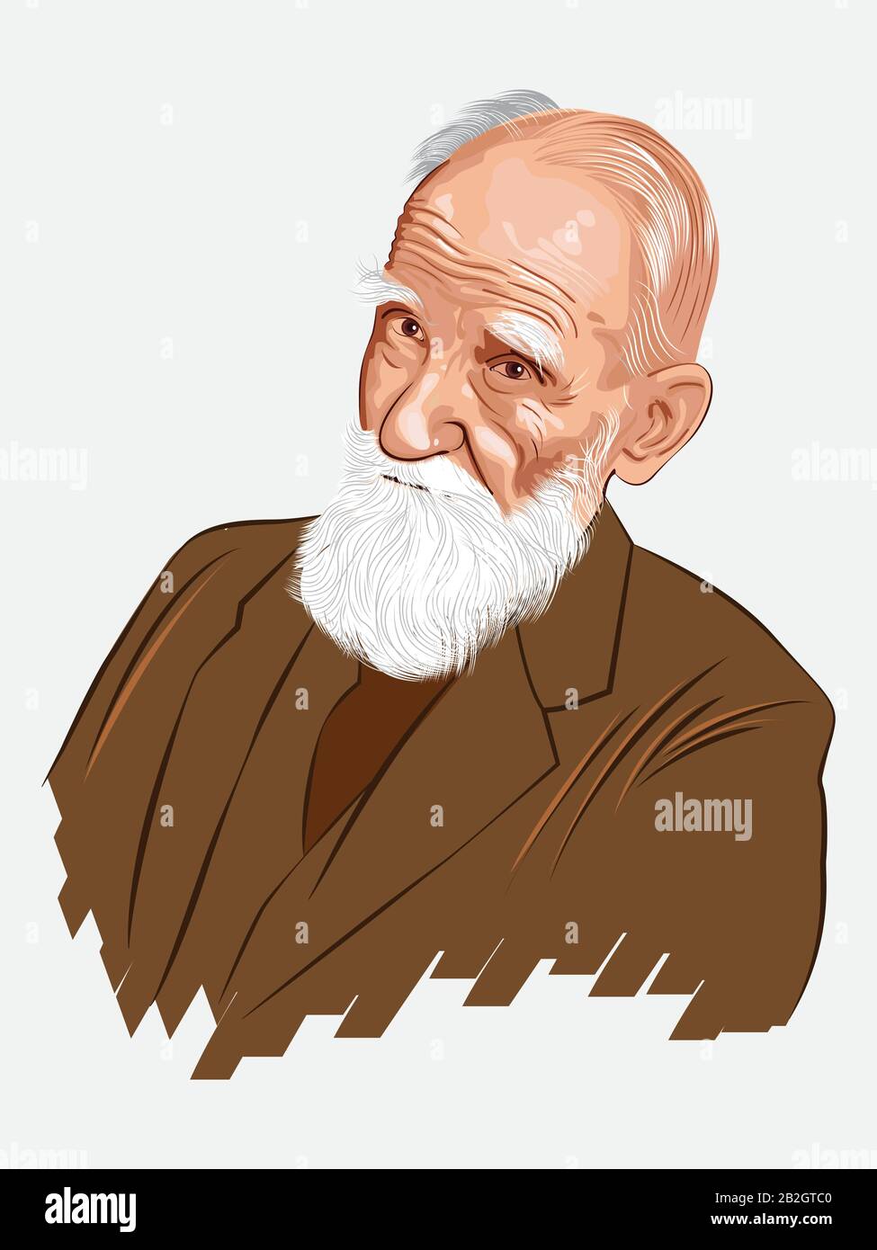 George Bernard Shaw (* 1856; † 1950). Portobello, Dublin, Irland. Irischer Dramatiker, Kritiker, Polemiker und politischer Aktivist. Stock Vektor
