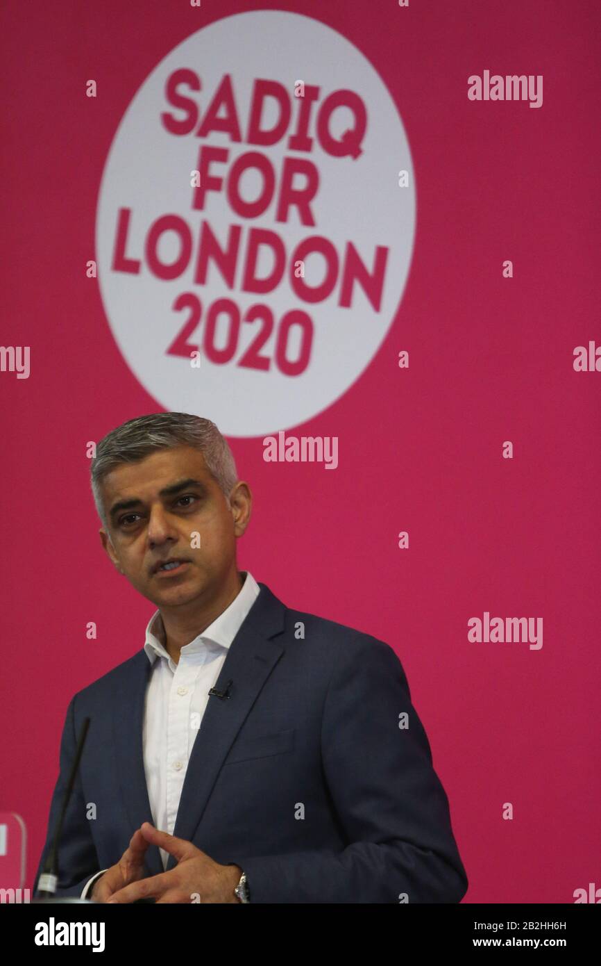 Sadiq Khan Bürgermeister von London 2020 Stockfoto