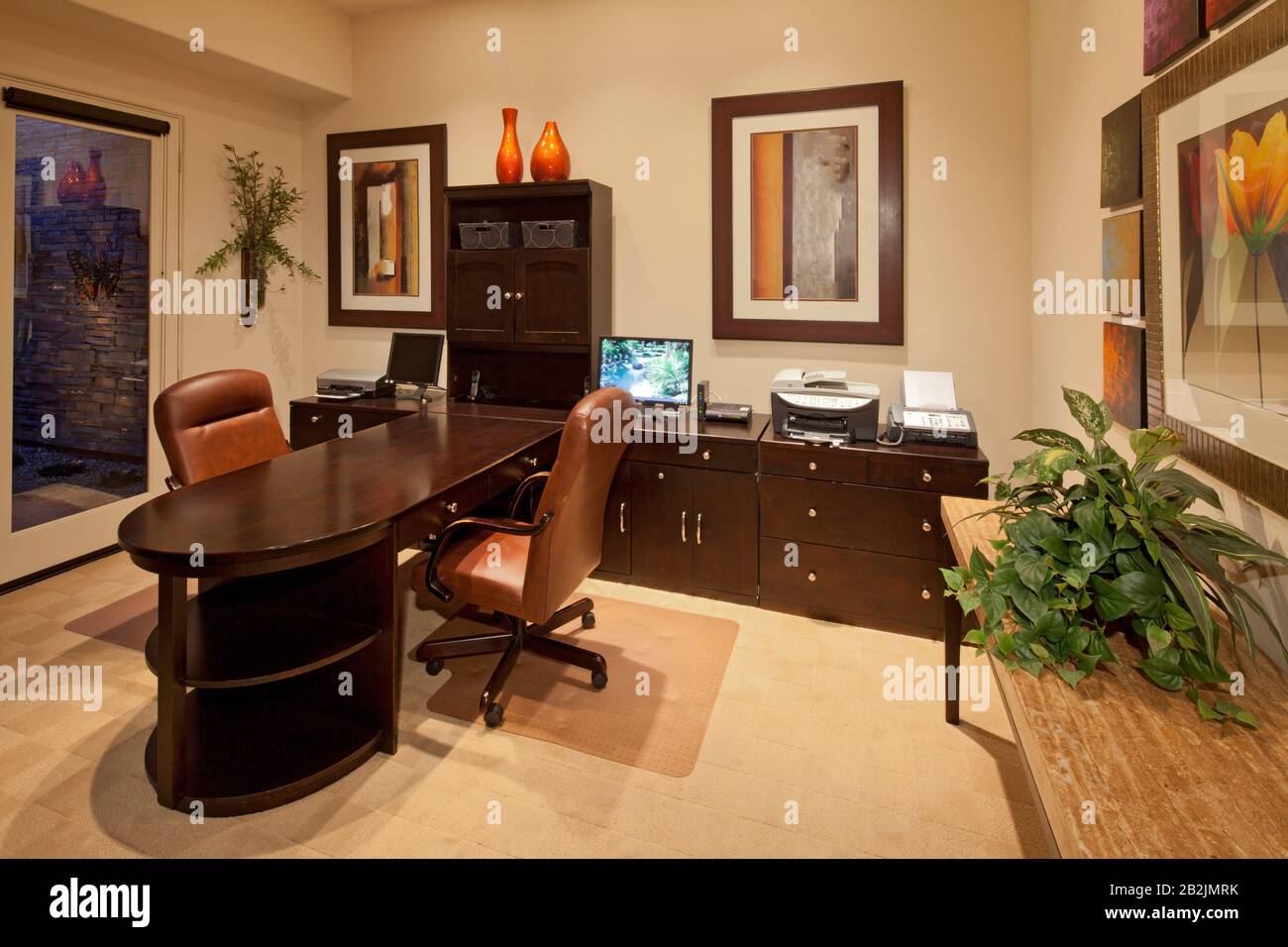 Arbeitszimmer im luxuriösen Gutshaus Stockfoto