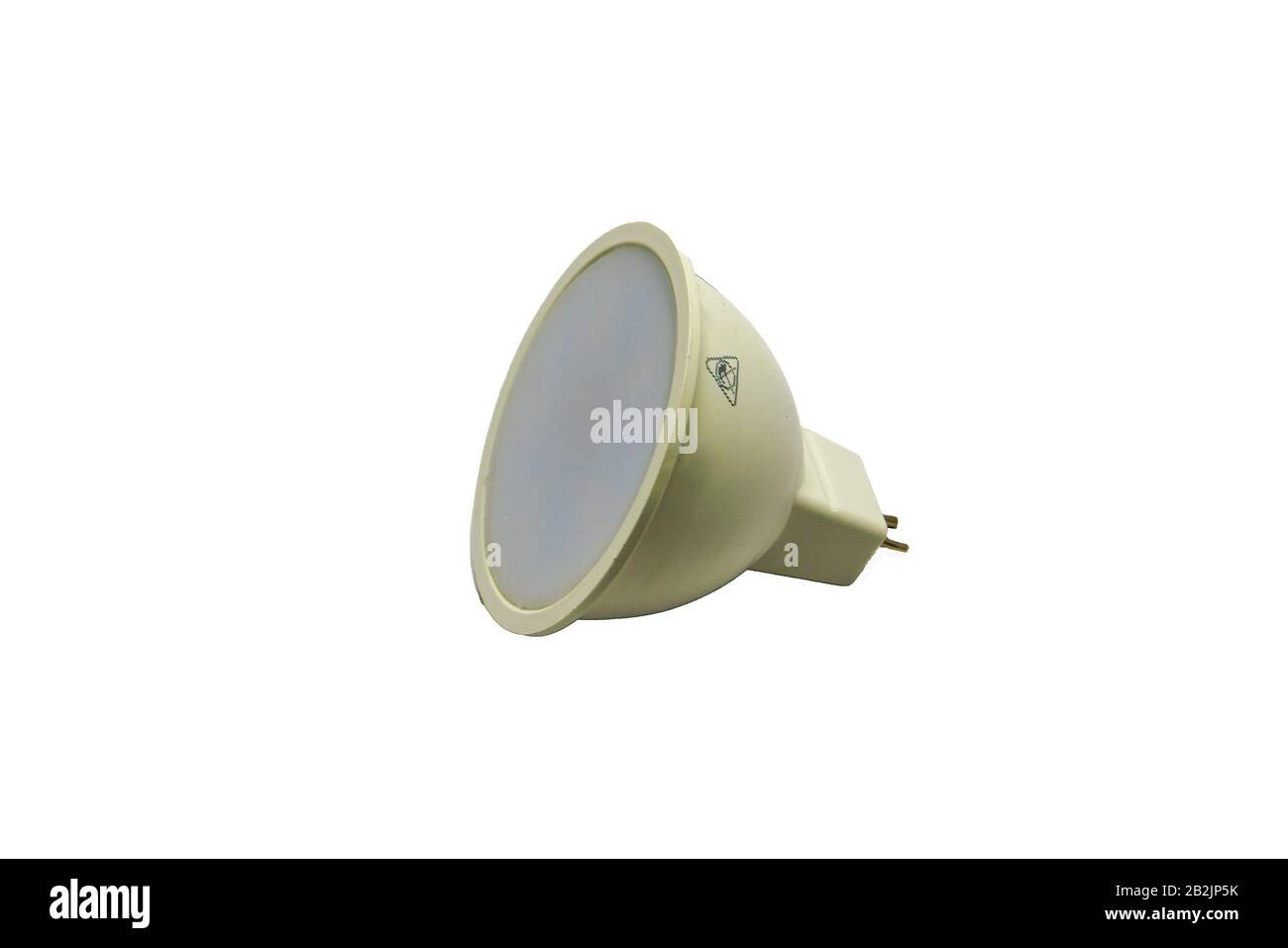 Punktdiodenlampe für einen Scheinwerfer in einem Bogen oder einer Zwischendecke, weißer Hintergrund, Nahaufnahme, Isolierung. Stockfoto