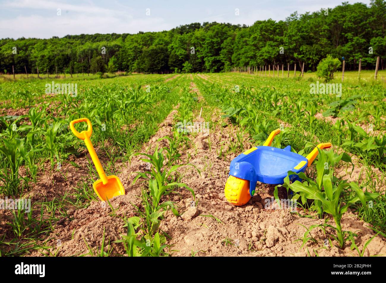 Bau Spielzeug Werkzeuge in einem primitiven unterentwickelten Landwirtschaft Stockfoto