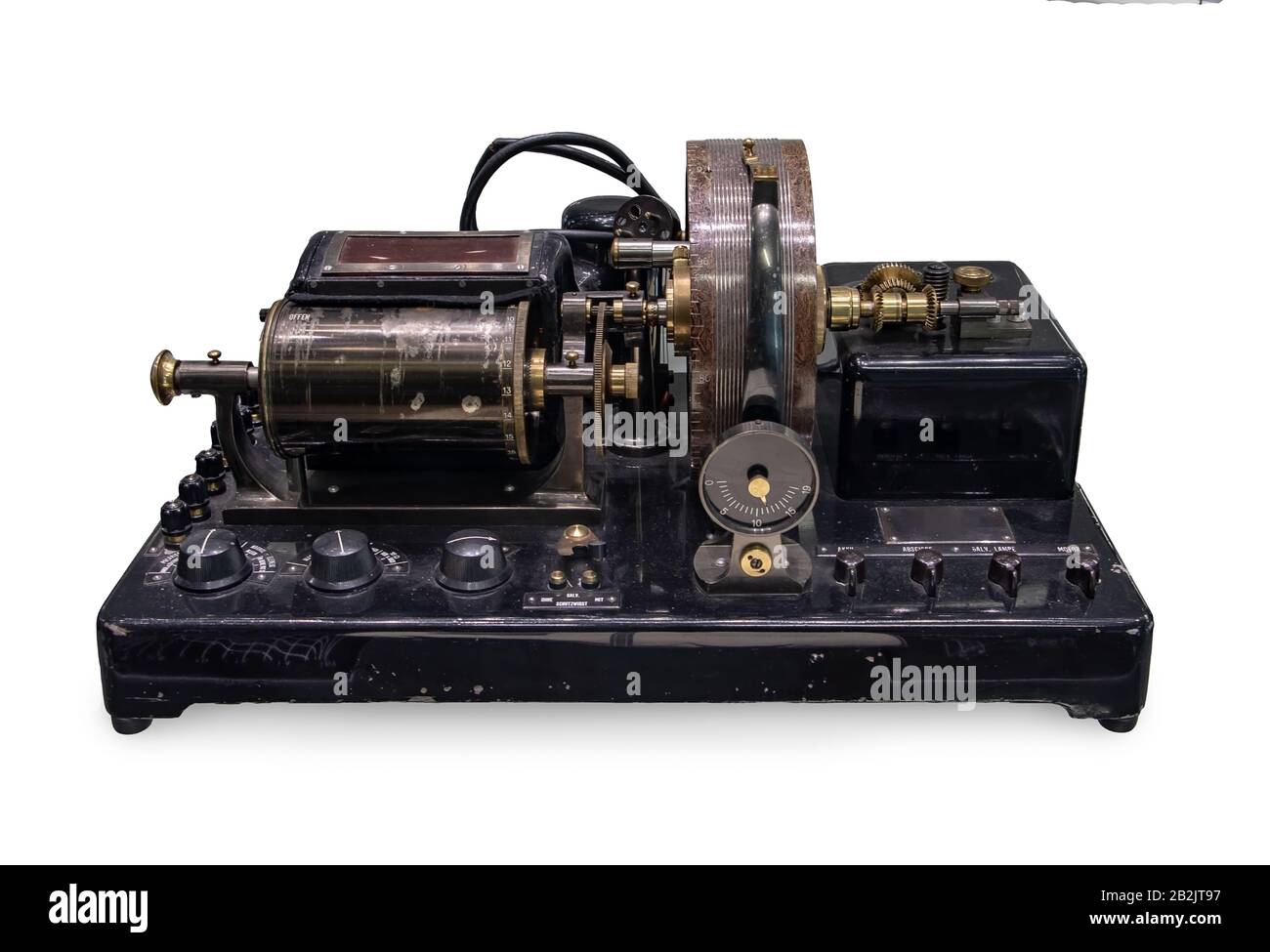 Ein historischer Polarograph aus dem Jahr 1924, eine Maschine für elektrochemische Analysemethoden. Das Gerät zur automatischen Aufzeichnung der Stromspannung Stockfoto
