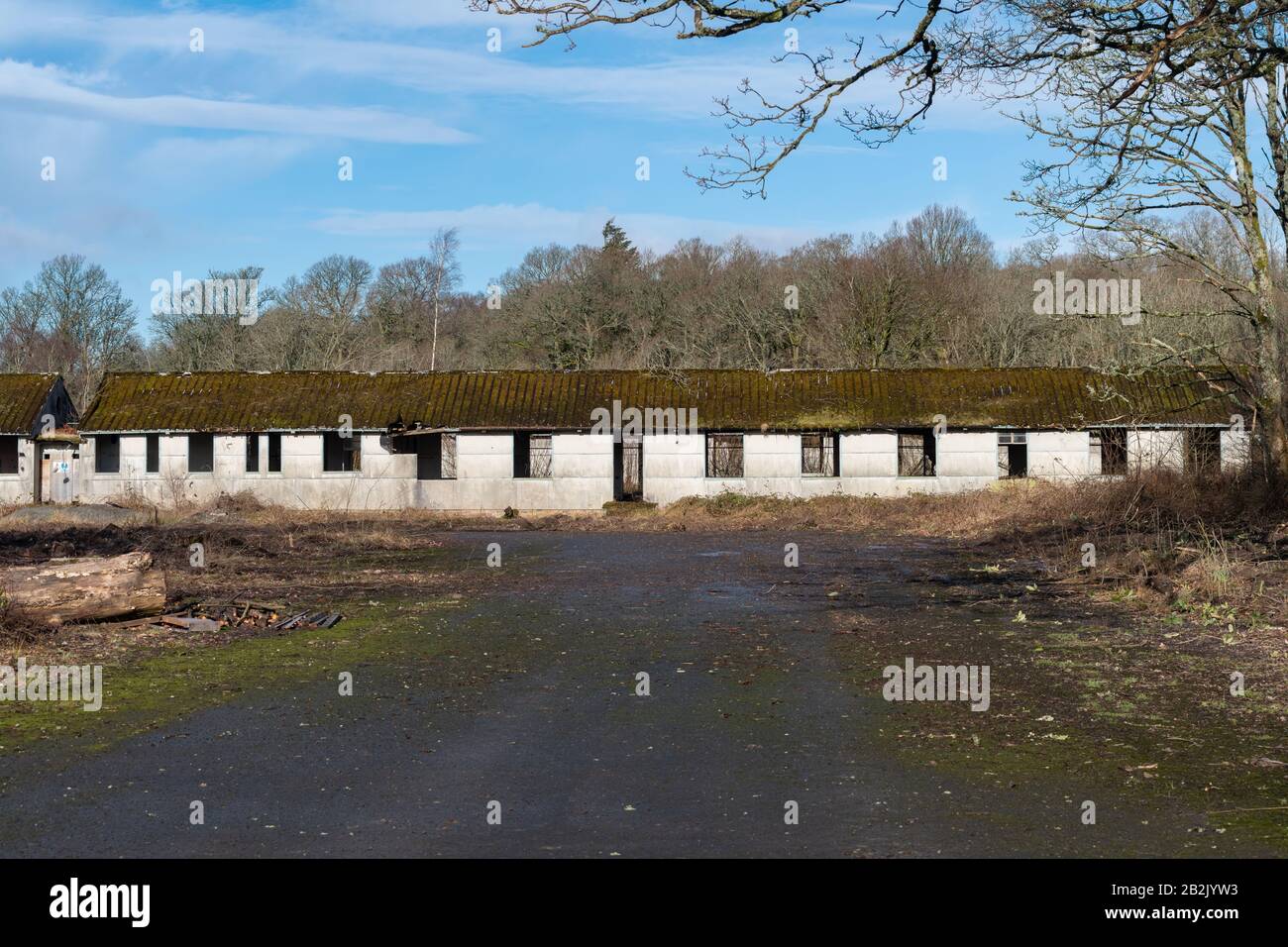 Standort des ehemaligen Killearn Hospital - Krankenhaus des zweiten Weltkriegs - Killearn, Stirlingshire, Schottland, Großbritannien Stockfoto