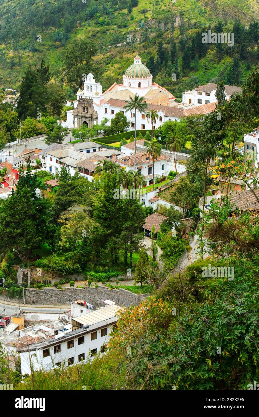 Das Heiligtum von Guapulo, die eine Website hat der Wallfahrt von Quito seit vielen Jahrhunderten liegt auf einem kleinen Plateau unter der Hügelkette Tha gelegen Stockfoto