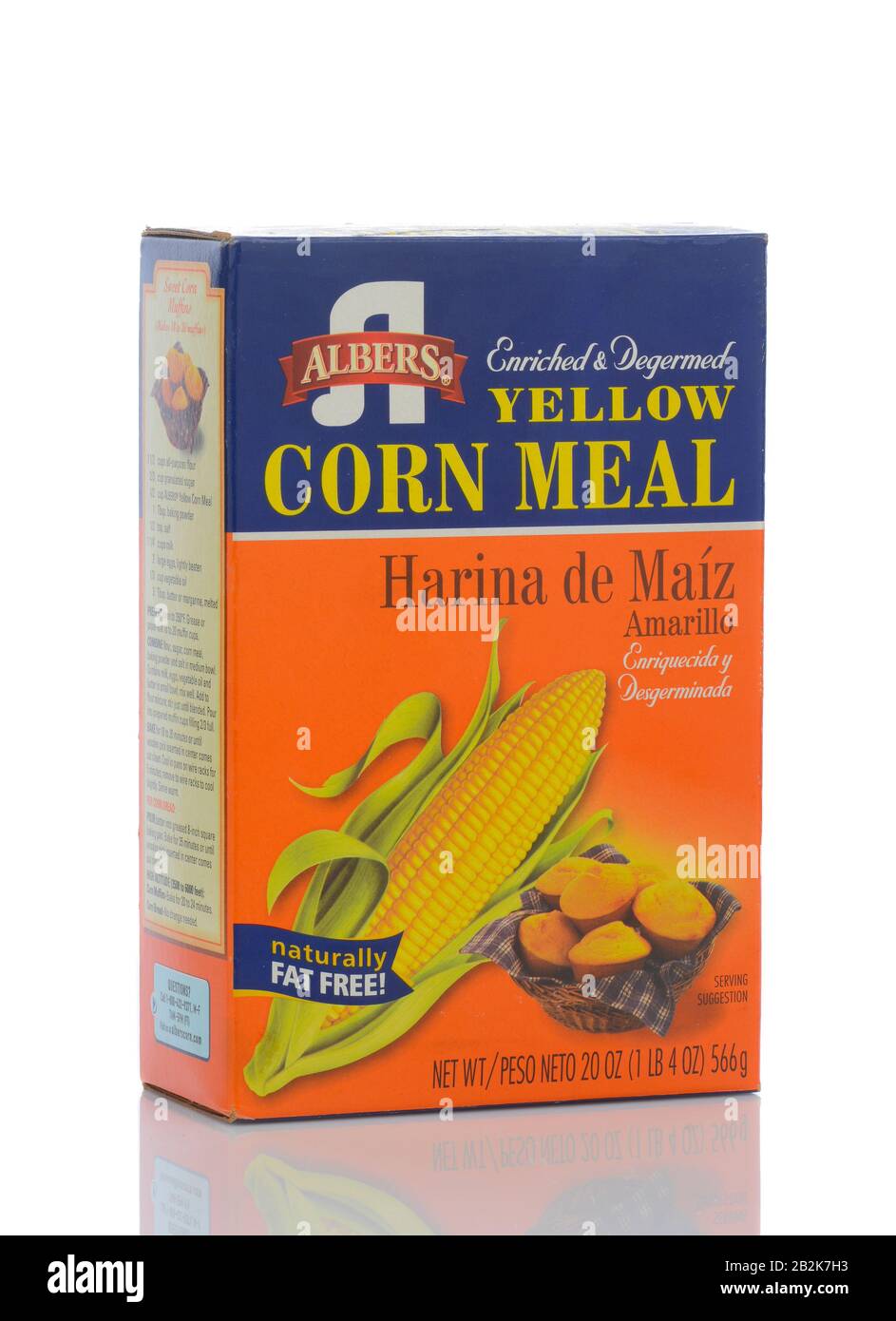 Irvine, KALIFORNIEN - 22. MAI 2019: Eine 20-oz-Schachtel Albers Yellow Corn Meal. Eingeführt im Jahr 1895 von Bernhard Albers, einem deutschen Einwanderer, in Portland, Or Stockfoto