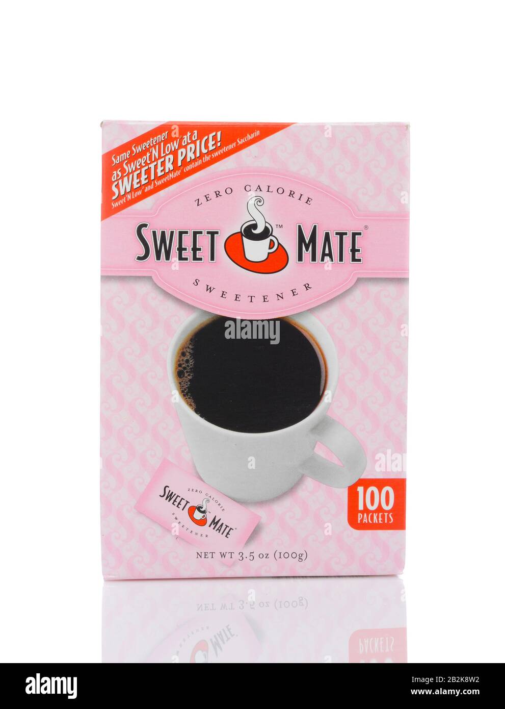 Irvine, KALIFORNIEN - 22. MAI 2019: Ein 100-zähliger Süßstoff von Sweet Mate Zero Kalorie. Stockfoto