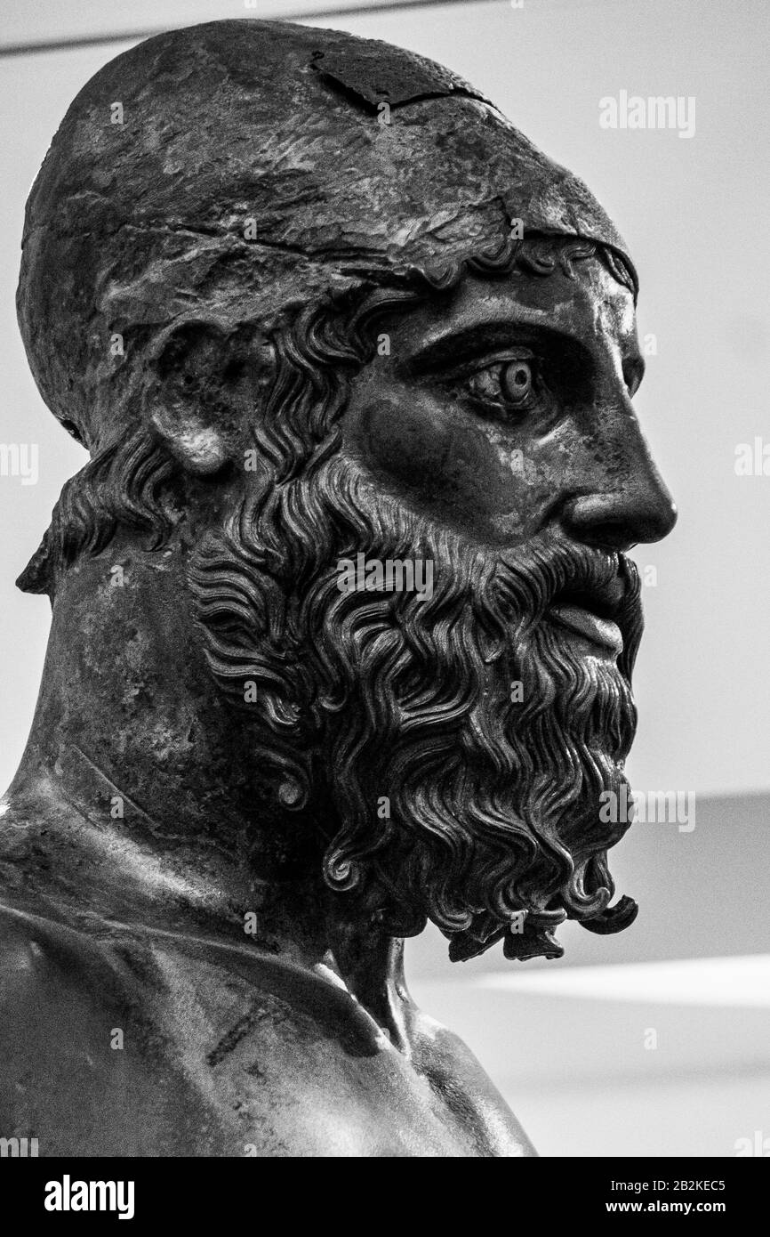 Bronzi di Riace Museo Reggio Calabria Stockfoto