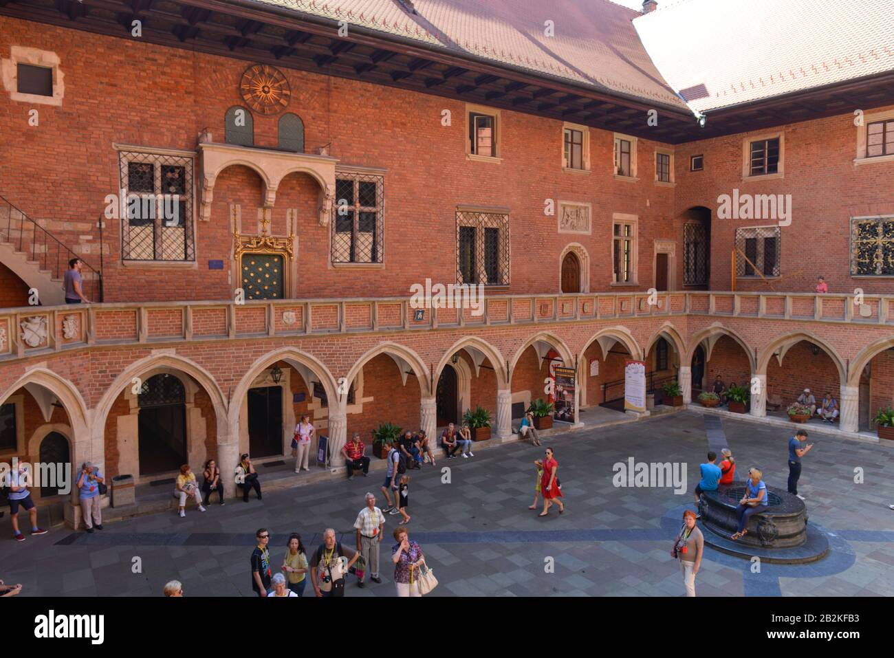 Innenhof, Jagiellonen-Universität, Krakau, Polen Stockfoto