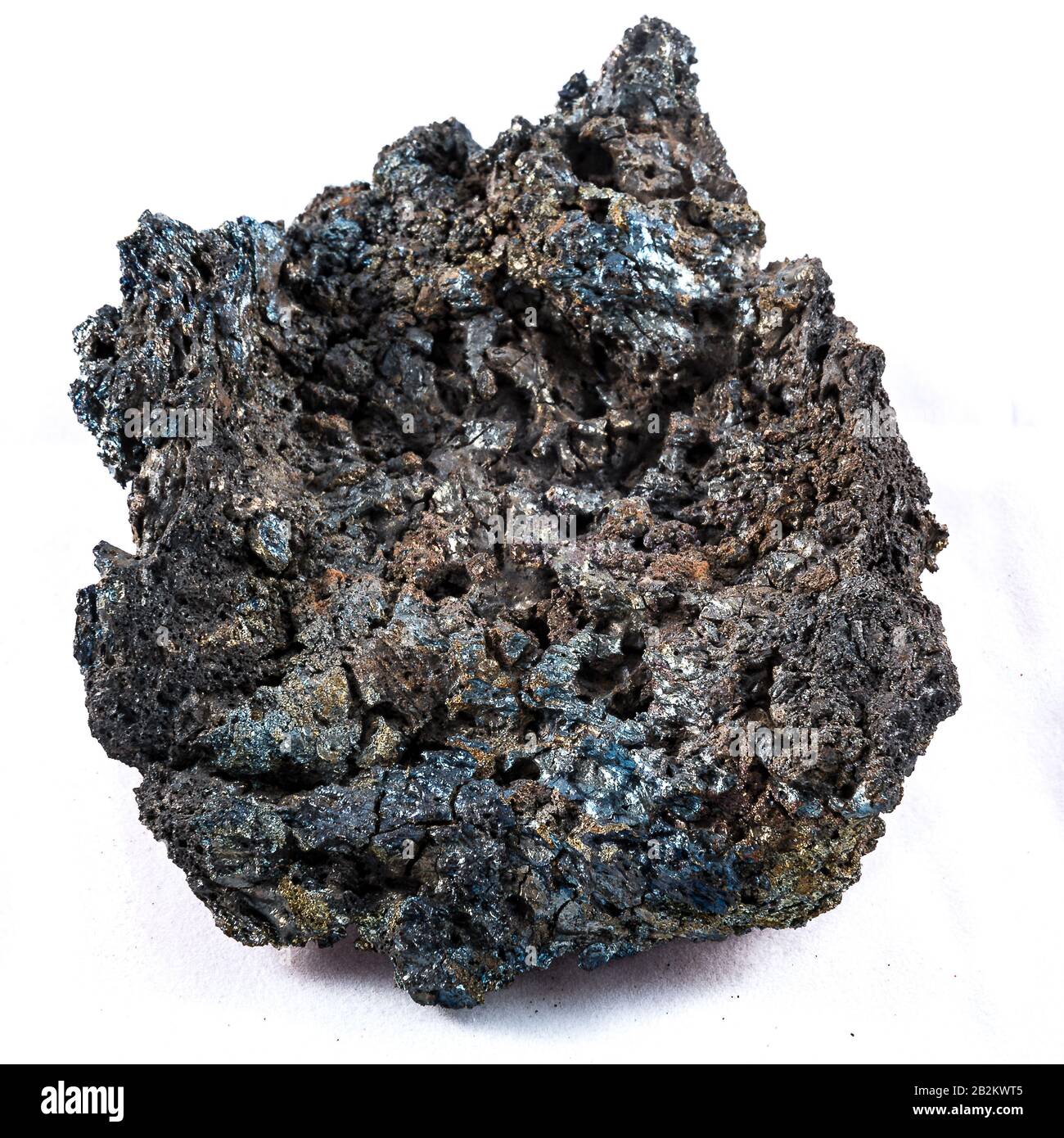 Vulkanisches Gestein - Skoria - igneous Rock - isoliert bei einer Studioaufnahme Stockfoto