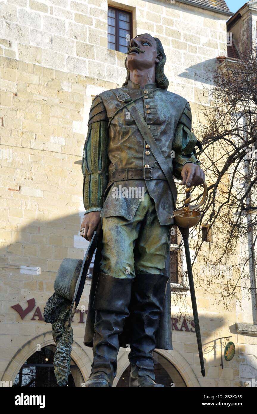 Frankreich, Aquitanien, dordogne (24), Bergerac, Cyrano de Bergerac Statue Stockfoto