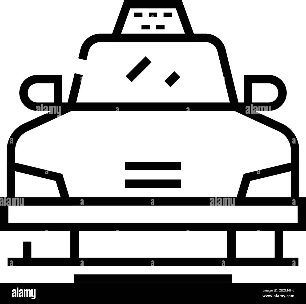 Taxi Car Line Icon, Konzeptschild, Outline-Vektor-Illustration, lineares Symbol. Stock Vektor