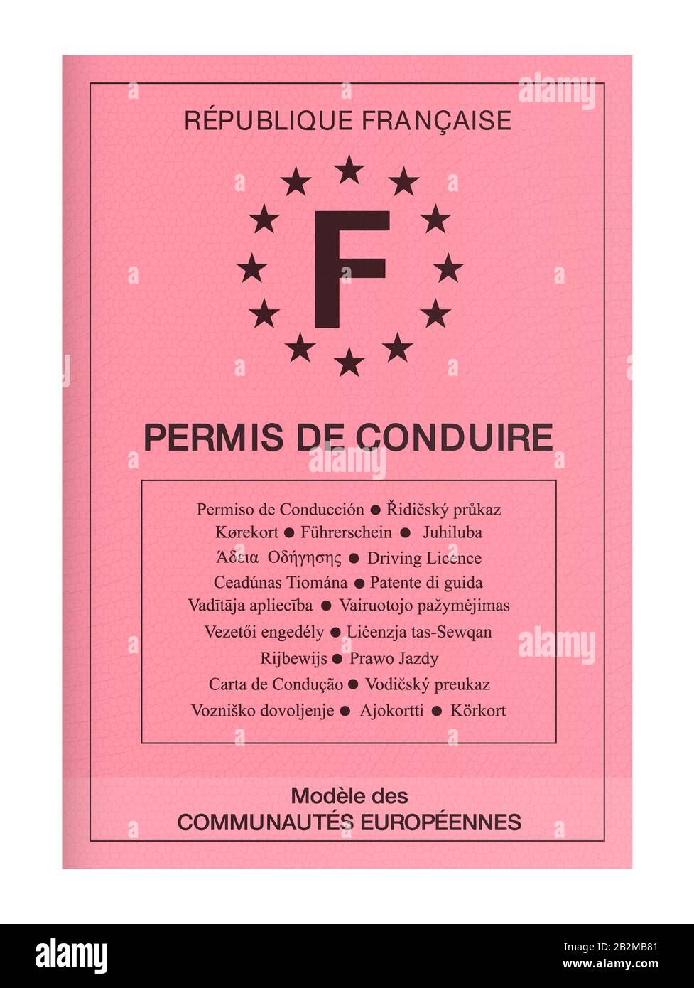 Vektor-Darstellung der alten französischen Pink-Tauchlizenz Stock Vektor