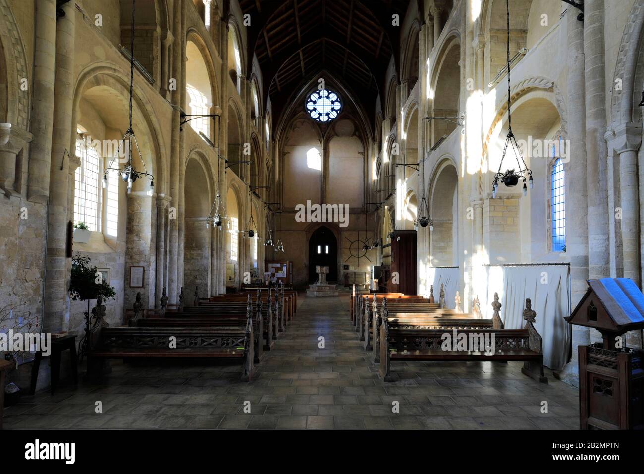 Blick über St Marys Priory oder Binham Priory, Binham Village, North Norfolk, England, Großbritannien Stockfoto