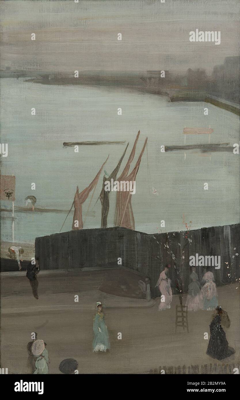 Variationen in Pink and Gray, Chelsea (1872) Malerei von James Abbott McNeill Whistler - Sehr hohe Auflösung und hochwertige Bilder Stockfoto