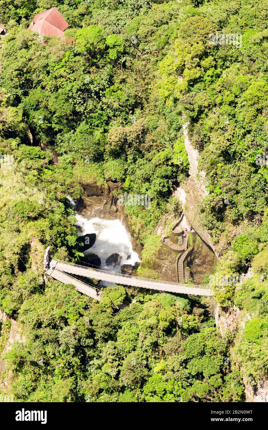 Pailon Del Devil Waterfall Complex Tungurahua District Ecuador Luftaufnahme Stockfoto