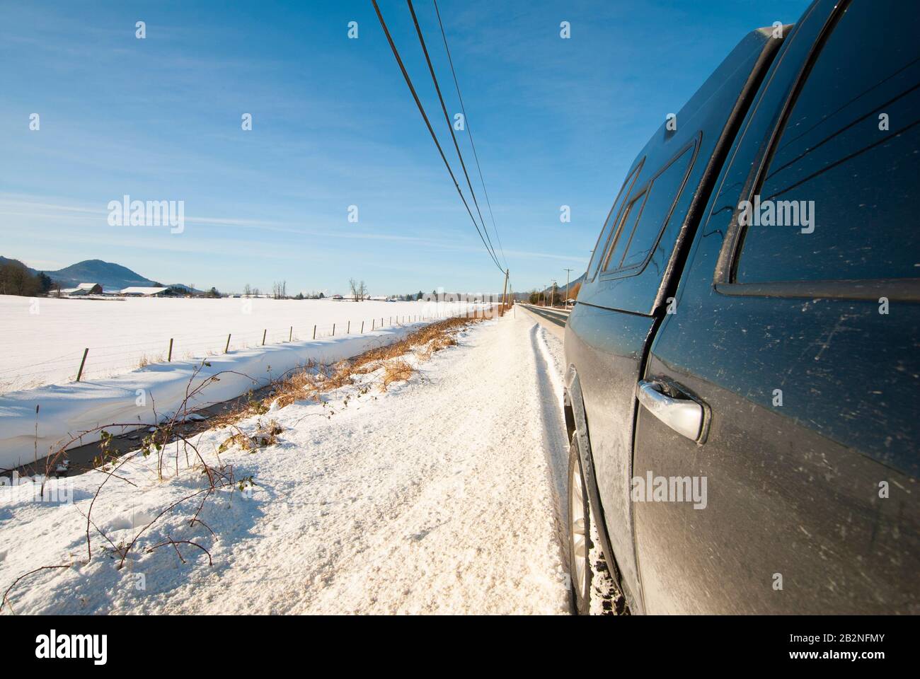 Winter auf Nicomen Island, British Columbia, Kanada Stockfoto