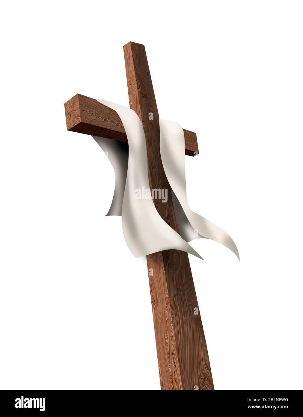 Wiederauferstehung. Isoliertes Christenkreuz. Leben nach dem Tod. Ostern. Kruzifix Stockfoto