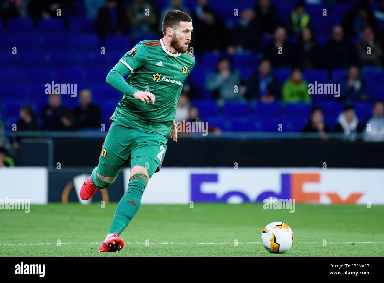 Barcelona - 27. FEBRUAR: Matt Doherty spielt beim Uefa Europa League-Spiel zwischen RCD Espanyol und den Wolverhampton Wanderers im RCDE-Stadion am Februar Stockfoto