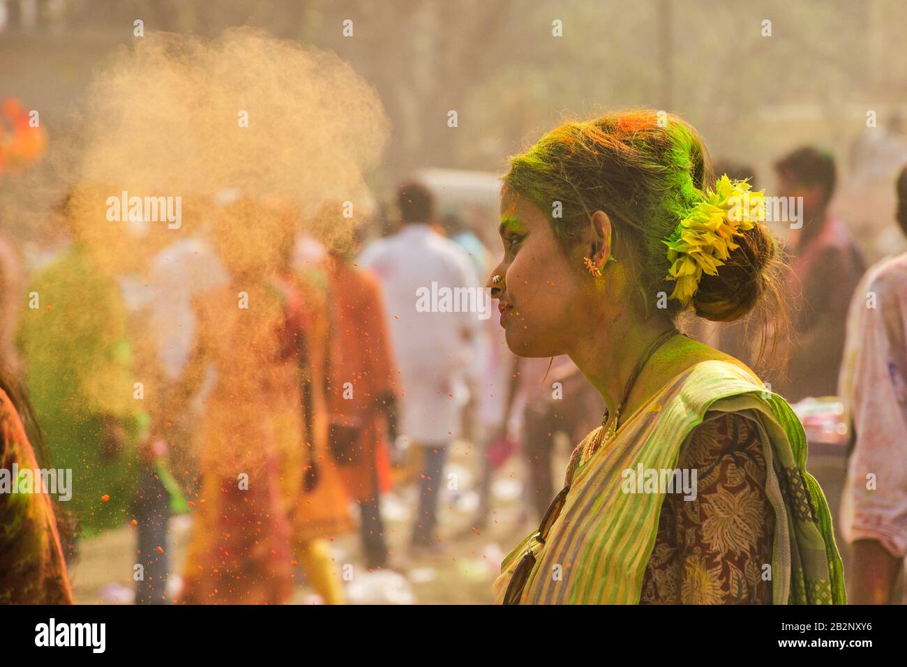 Holi-Festival westbengalen Stockfoto